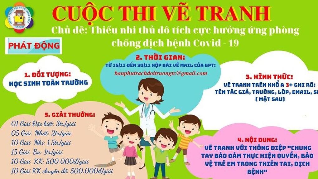 Ban phụ trách đội phát động thi vẽ tranh "Thiếu nhi Thủ đô tích cực hưởng ứng phòng chống dịch bệnh COVID-19"