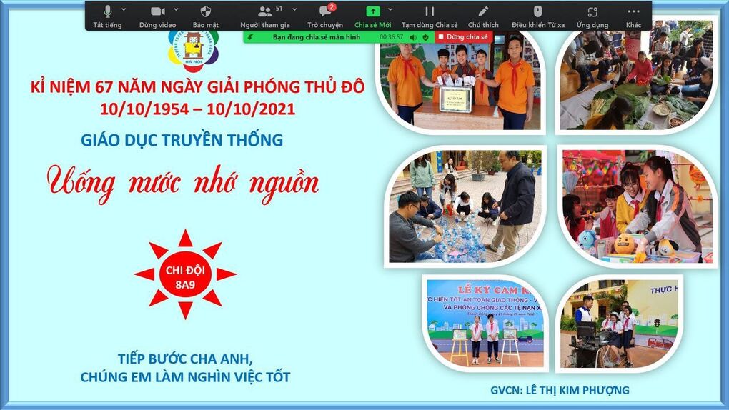 Sinh hoạt chủ điểm kỉ niệm ngày giải phóng Thủ đô