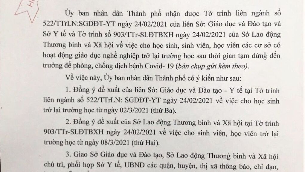 THÔNG BÁO: Chào mừng các con học sinh trở lại trường sau thời gian nghỉ phòng, chống dịch Covid-19