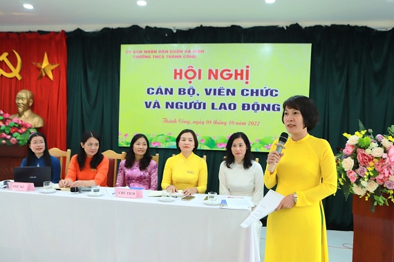 Trường THCS Thành Công tổ chức Hội nghị cán bộ, viên chức và người lao động năm học 2022 - 2023
