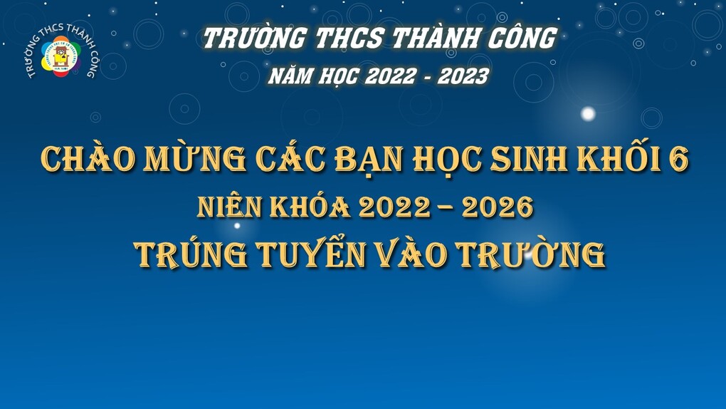 THÔNG BÁO: Danh sách học sinh trúng tuyển trong kỳ tuyển sinh lớp 6 năm học 2022-2023 của truuwowngf THCS Thành Công