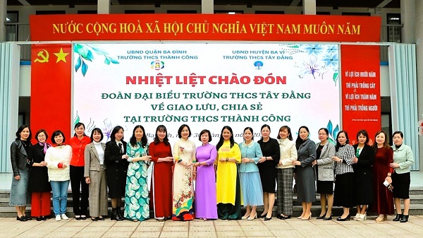 Kí kết hợp tác, giao lưu, chia sẻ giữa trường THCS Thành Công và trường THCS Tây Đằng
