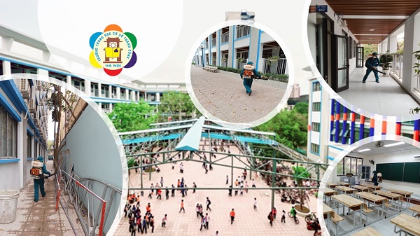 Phun thuốc muỗi trong trường học: Sự quan tâm chu đáo của trường THCS Thành Công với sức khỏe giáo viên và học sinh.