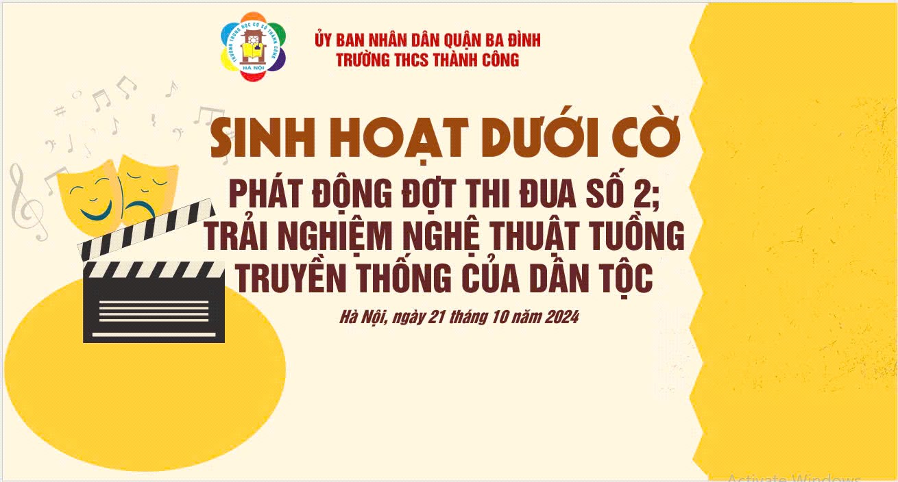 Trải nghiệm nghệ thuật tuồng – Một trải nghiệm thú vị và ý nghĩa trong tiết sinh hoạt đầu tuần ở trường em