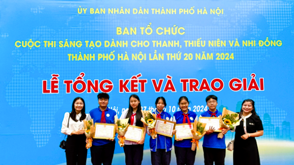 Học sinh trường THCS Thành Công (Ba Đình, Hà Nội) đạt giải Cuộc thi sáng tạo dành cho thanh, thiếu niên và nhi đồng Thành phố Hà Nội lần thứ 20 năm 2024