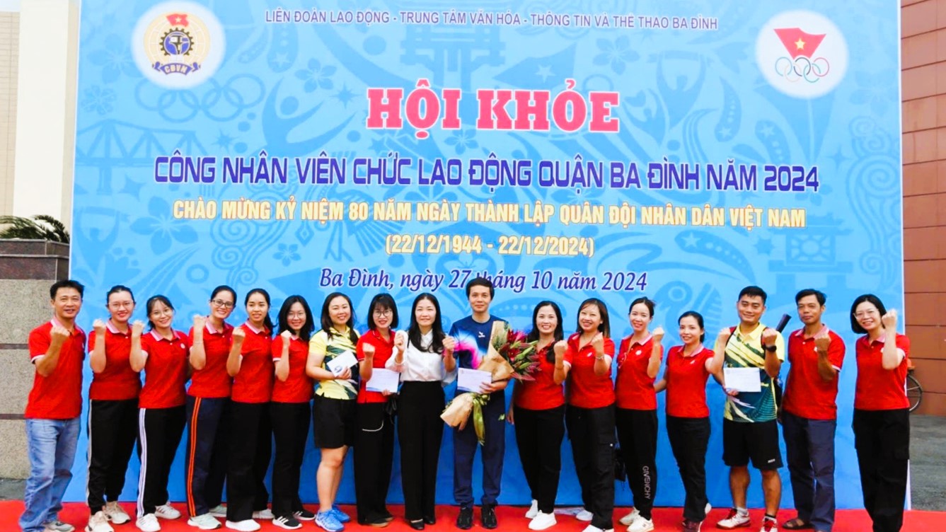 Giáo viên trường THCS Thành Công hưởng ứng Hội khỏe CNVCLĐ quận Ba Đình năm 2024