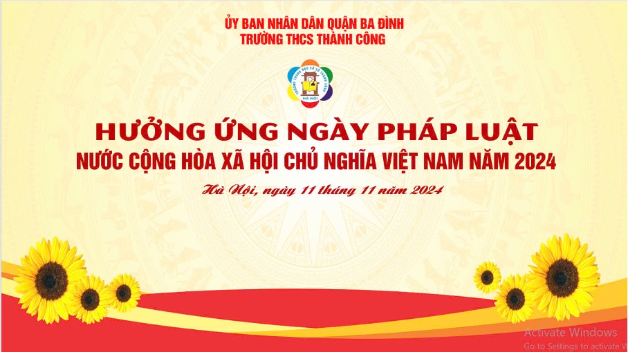 Trường THCS Thành Công hưởng ứng “Ngày Pháp luật nước Cộng hòa xã hội chủ nghĩa Việt Nam” trong ngành giáo dục và đào tạo năm 2024