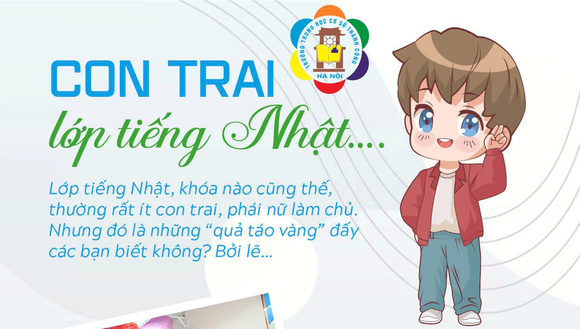 Con trai lớp tiếng Nhật trường THCS Thành Công
