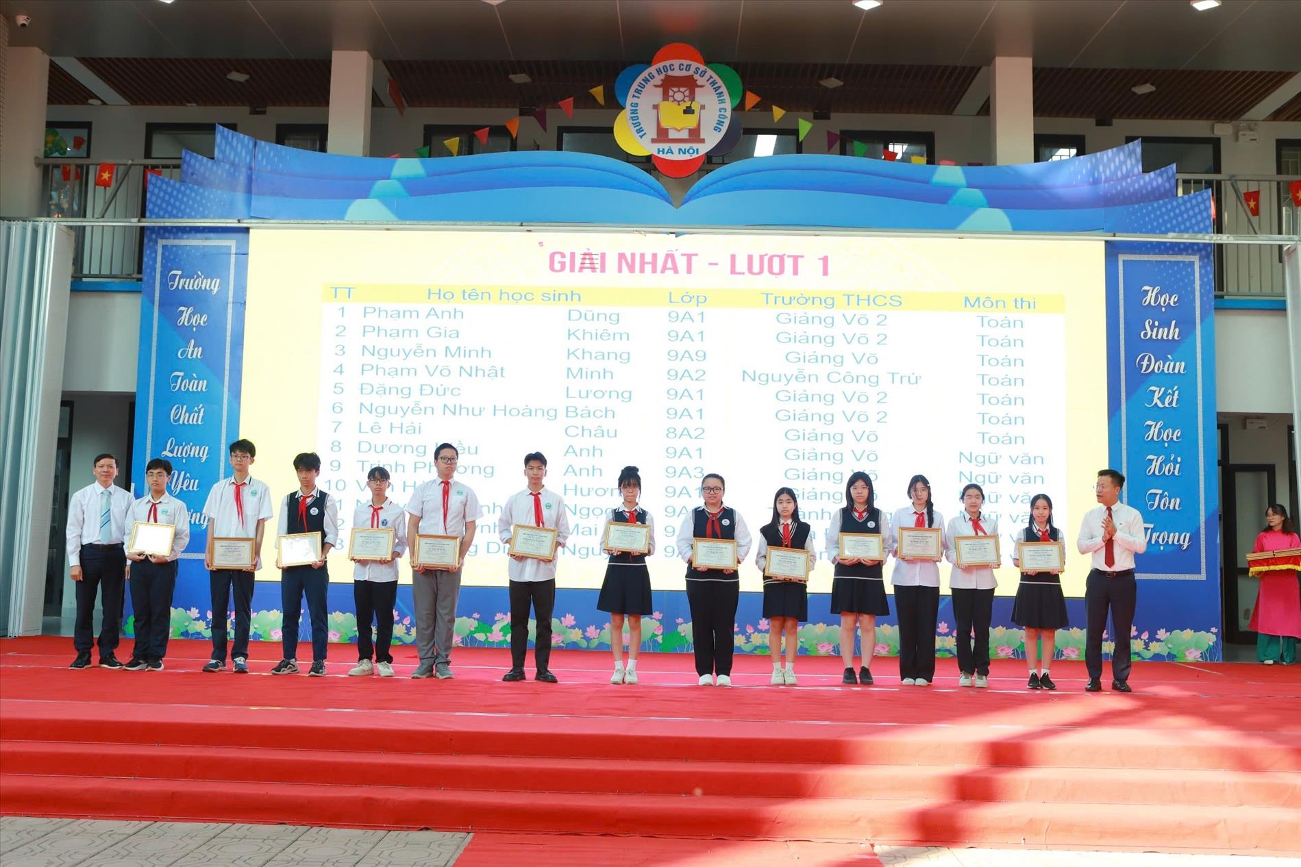 Tự hào học sinh Thành Công trong chương trình Tổng kết và trao giải kì thi học sinh giỏi các môn văn hóa lớp 9 cấp quận năm học 2024 - 2025