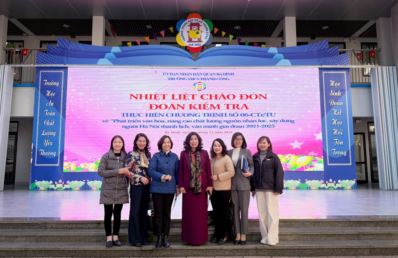 Trường THCS Thành Công đón đoàn kiểm tra thực hiện chương trình số 06-CTr/TU về phát triển văn hóa nâng cao chất lượng nguồn lực, xây dựng người Hà Nội thanh lịch, văn minh giai đoạn 2021-2025