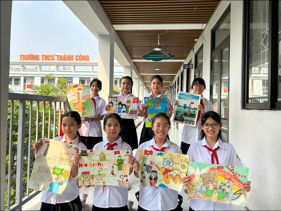 Lớp 6A tích cực tham gia cuộc thi vẽ tranh “EM YÊU HÀ NỘI – THÀNH PHỐ VÌ HÒA BÌNH”