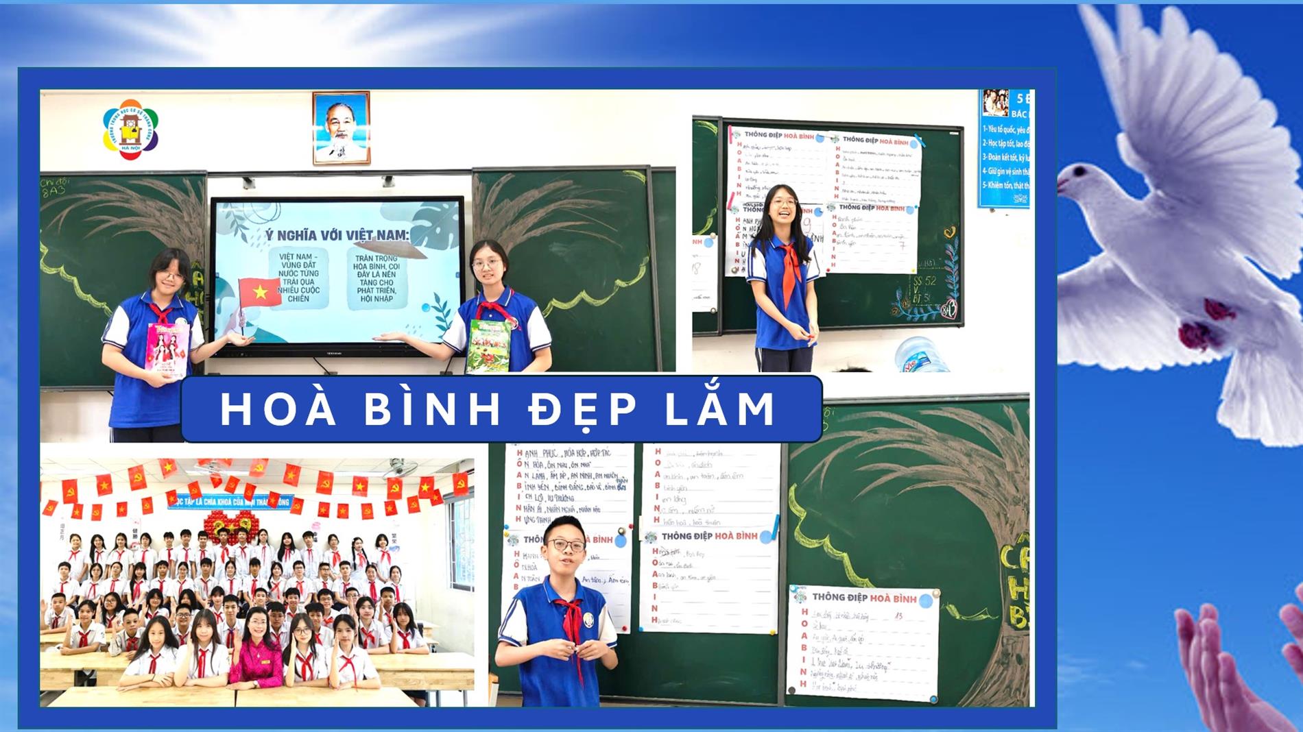 Chi đội 8A3 lan tỏa thông điệp hòa bình từ trái tim