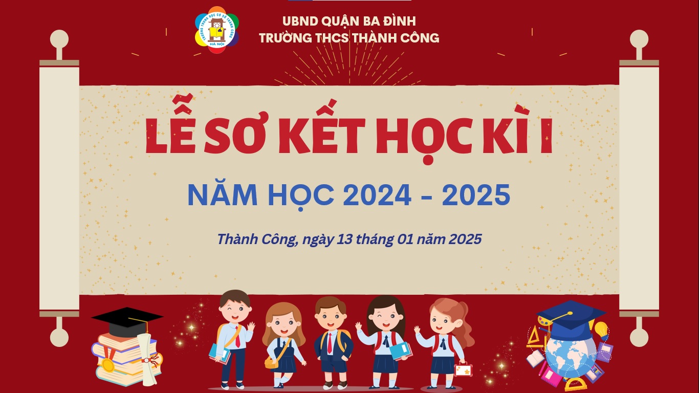 Trường THCS Thành Công trang trọng tổ chức lễ sơ kết học kì I năm học 2024 – 2025