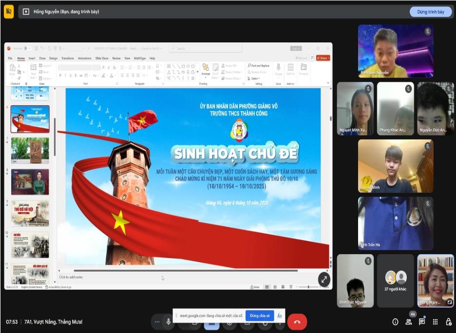 Trường THCS Thành Công chủ động ứng phó thiên tai, linh hoạt tổ chức học trực tuyến ngày 6/10