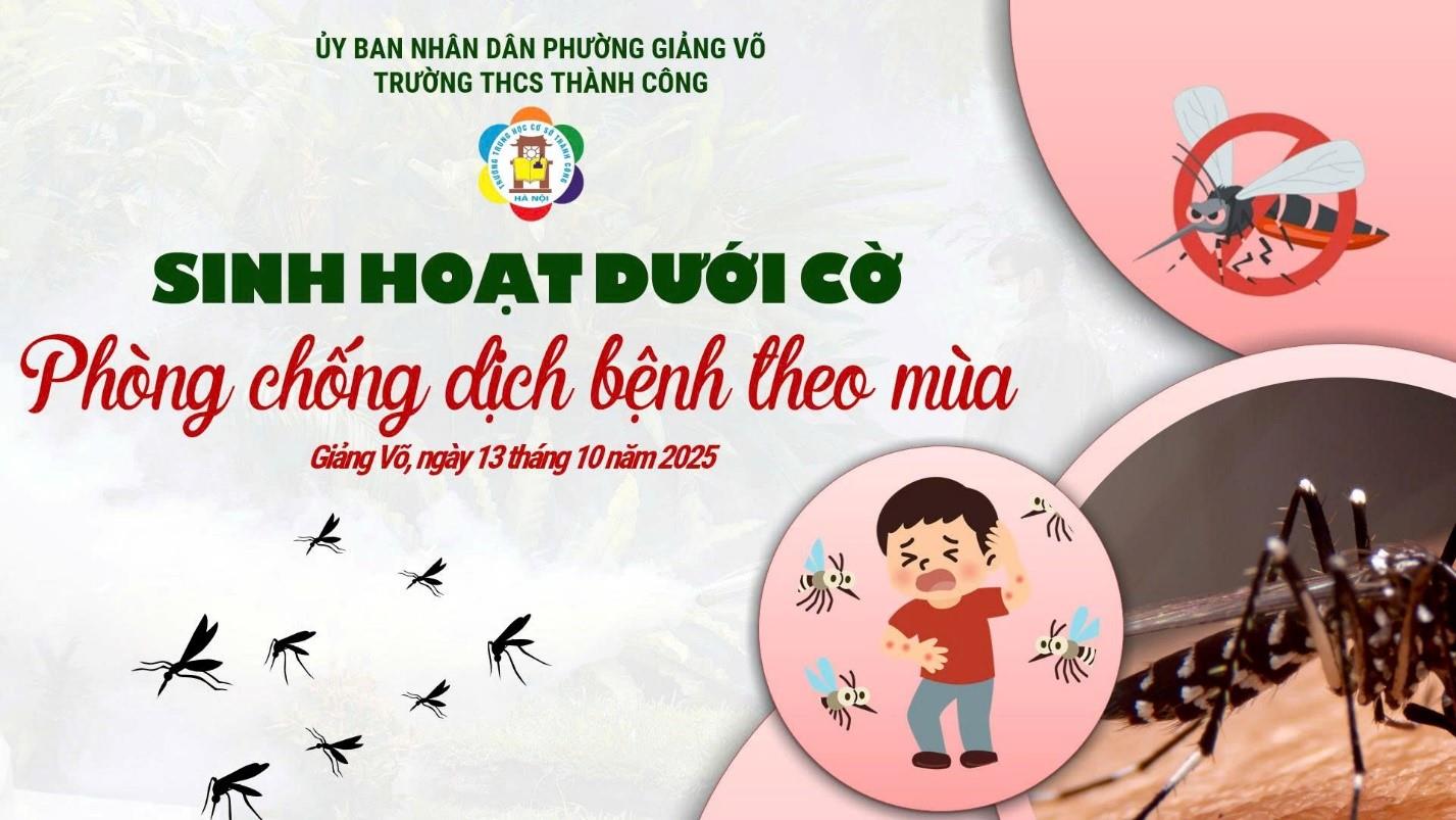 “Phòng chống dịch bệnh theo mùa” – chủ đề sinh hoạt dưới cờ tuần 6 của học sinh trường THCS Thành Công