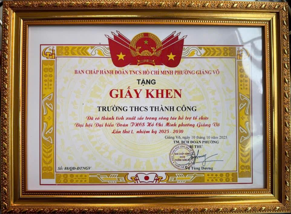 Trường THCS Thành Công – Dấu ấn đẹp trong Đại hội Đoàn phường Giảng Võ