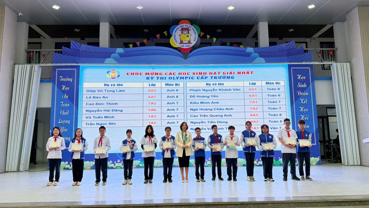 Trường THCS Thành Công tổng kết và trao giải cuộc thi Olympic các môn văn hoá khối 6,7,8 năm học 2024-2025