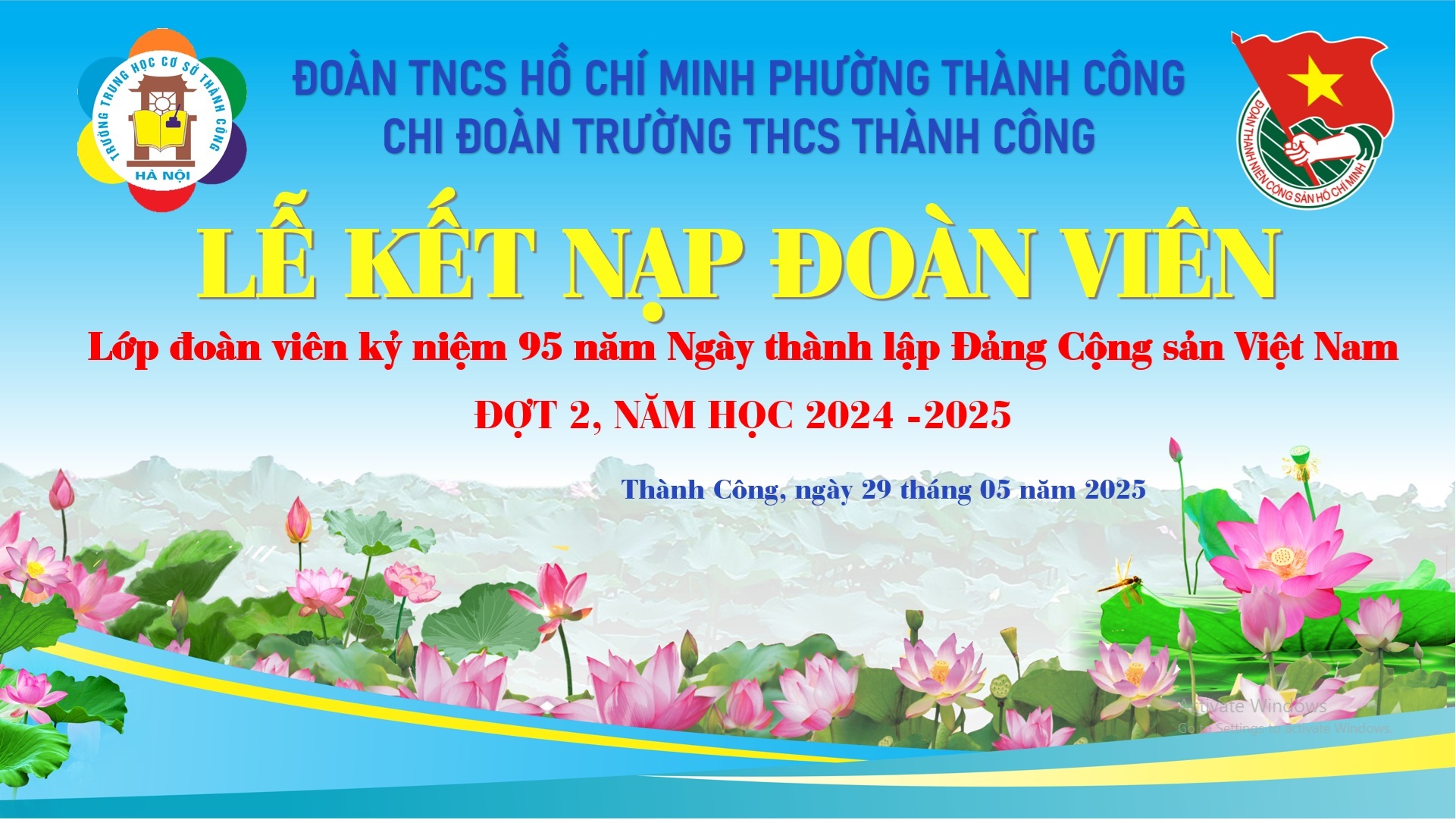 Lễ kết nạp đoàn đợt 2 năm học 2024-2025 – Bước chuyển mình của tuổi trẻ Thành Công
