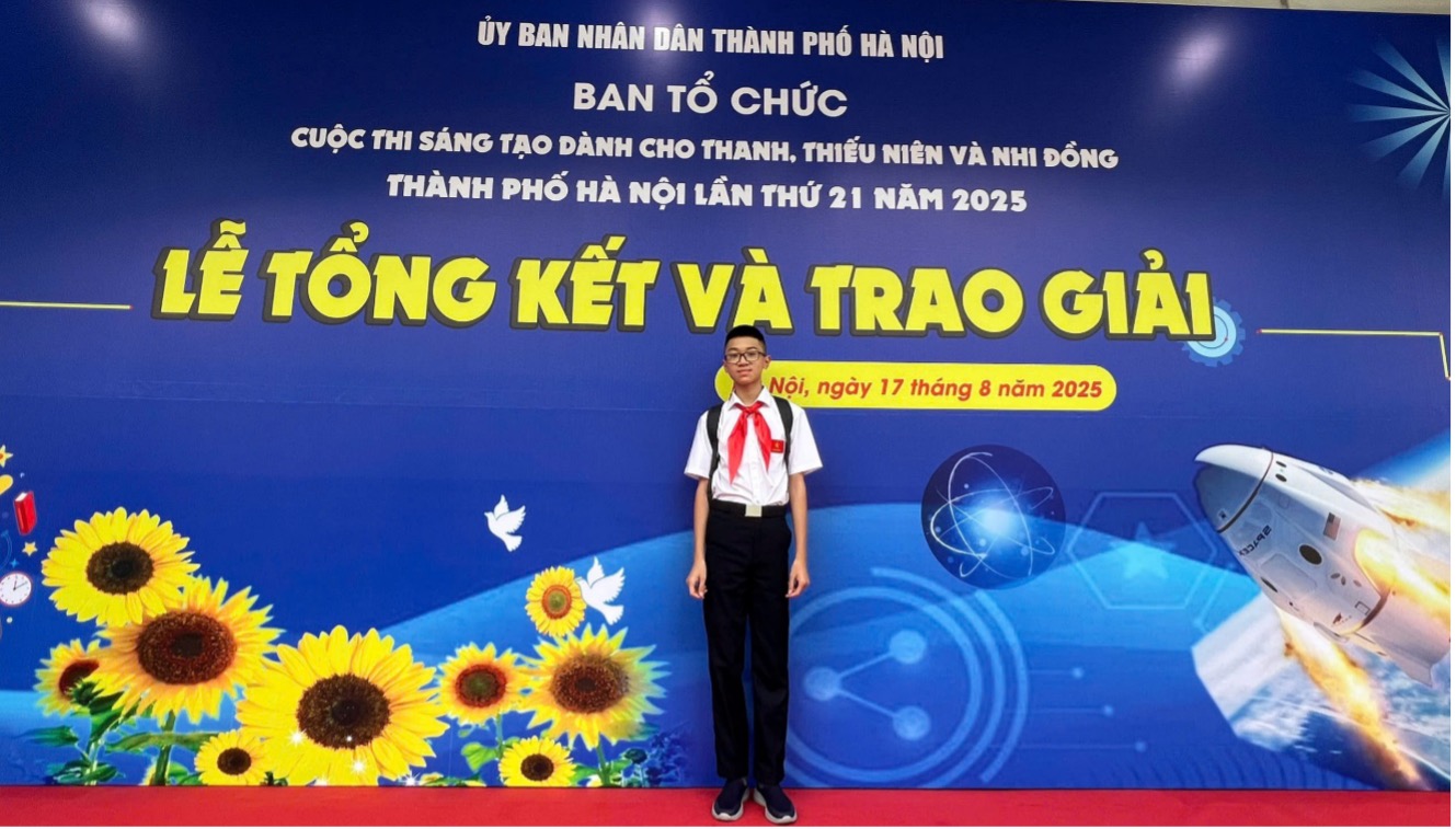 Học sinh trường THCS Thành Công đạt giải Nhất trong cuộc thi “Sáng tạo dành cho thanh thiếu niên nhi đồng Thành phố Hà Nội” lần thứ 21 - đặt trọn đam mê, chạm đỉnh vinh quang