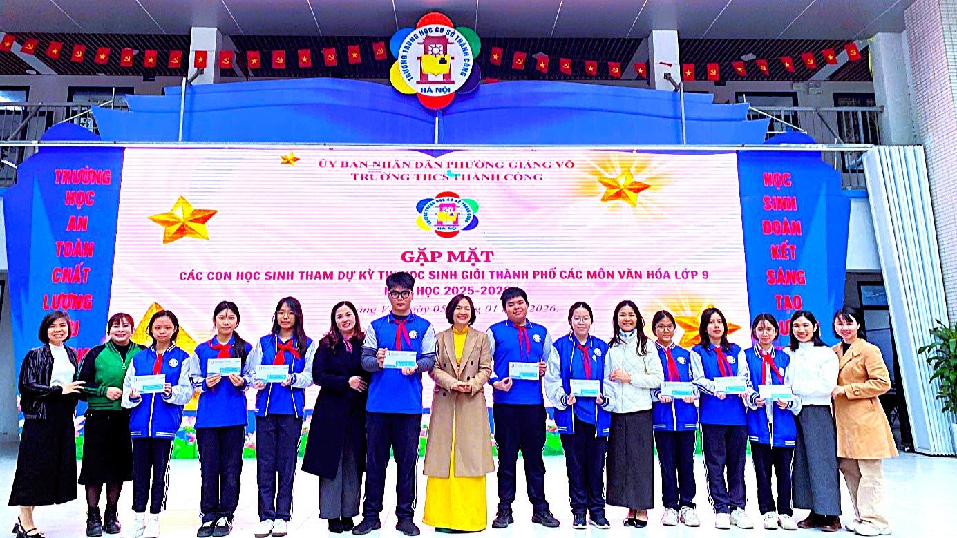 Những “Bông hoa tinh tú” của THCS Thành Công sẵn sàng cho kỳ thi Học sinh giỏi cấp Thành phố năm học 2025 – 2026