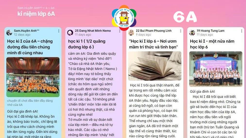 Padlet “Kỉ niệm lớp 6A” – Nơi lưu giữ kỉ niệm tuổi học trò
