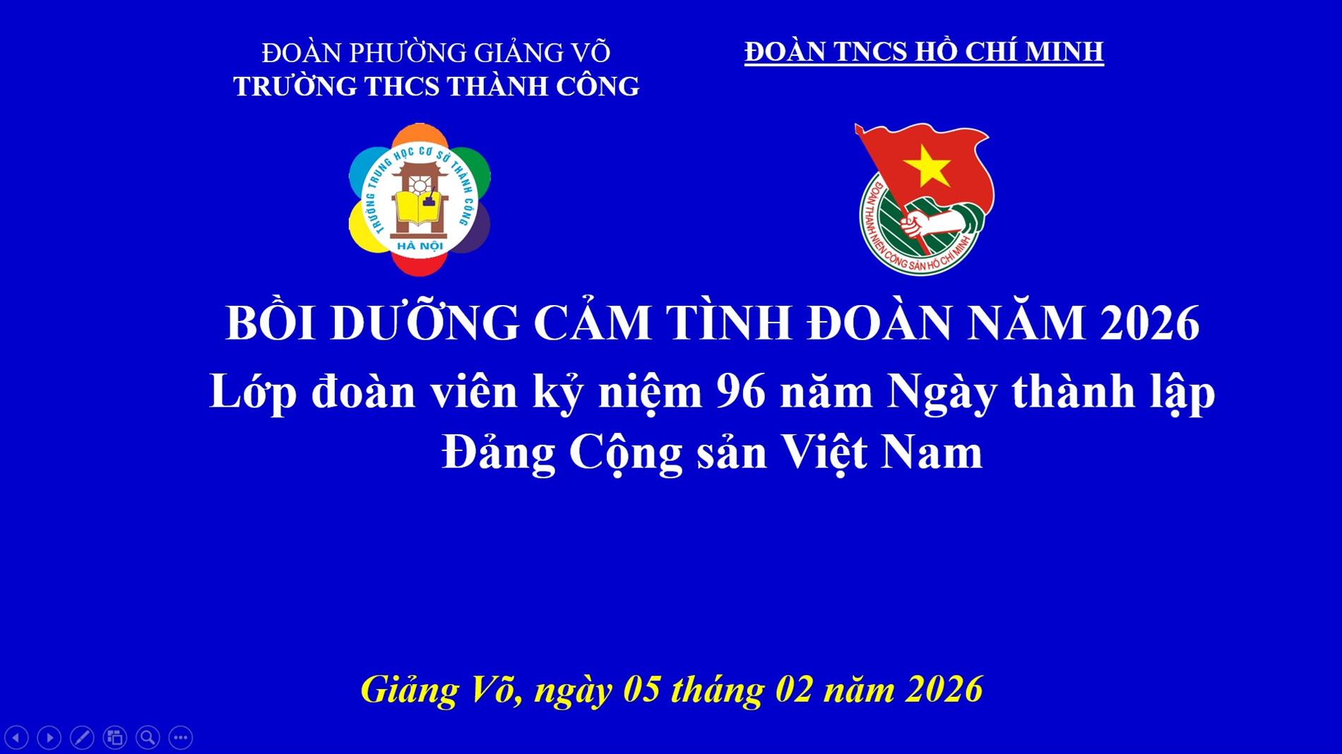 Lớp cảm tình Đoàn – Nơi ươm mầm đoàn viên ưu tú THCS Thành Công