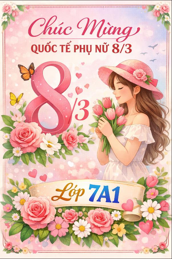 Lớp 7A1 chào mừng Ngày Quốc tế Phụ nữ 8/3
