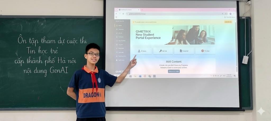 Học sinh Dương Tùng Khoa - Lớp 8A1 lọt vào vòng Chung khảo cuộc thi Tin học trẻ cấp Thành phố Hà Nội