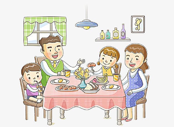Vẽ Tranh Gia Đình Đang Ăn Cơm [46+ Mẫu Đề Tài Tranh Đẹp]