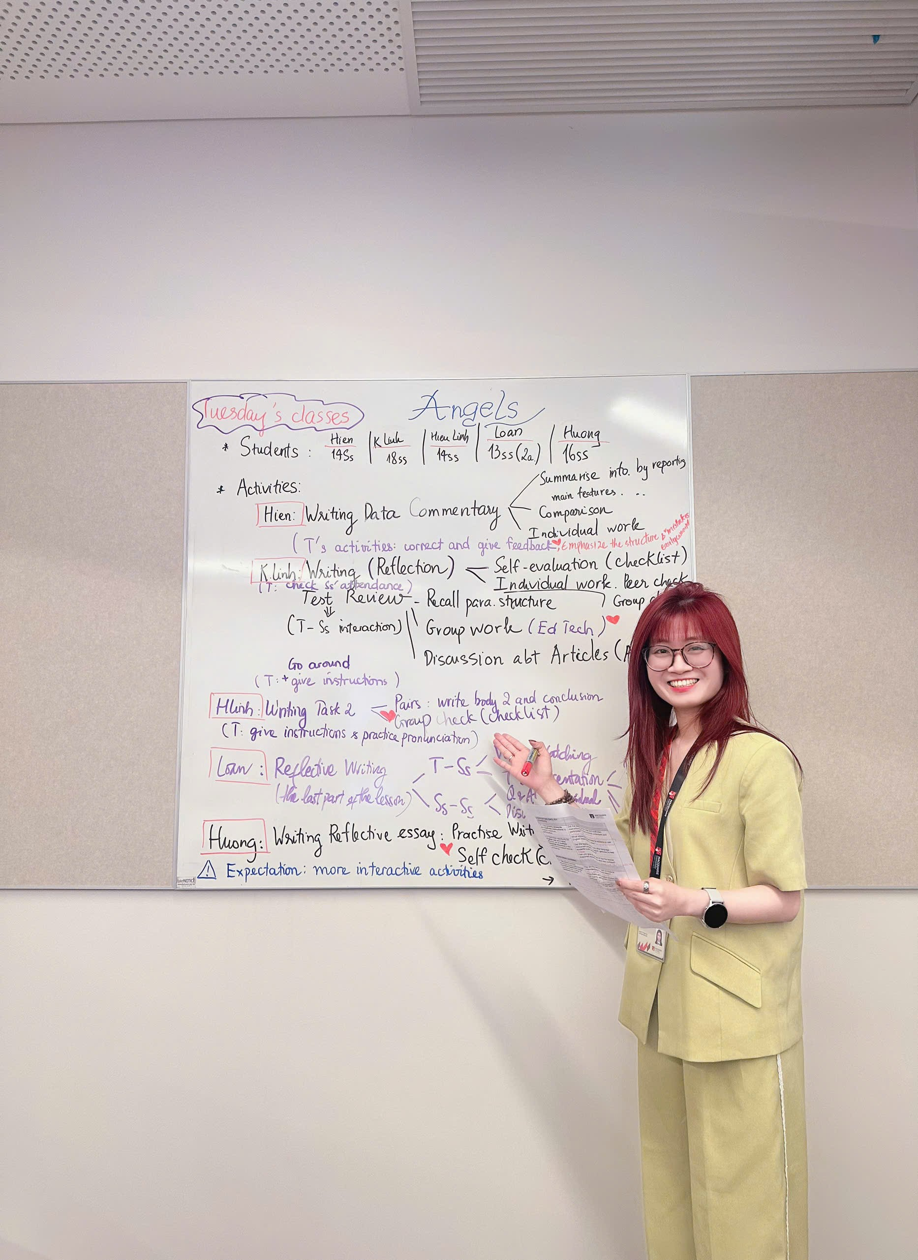 A person standing in front of a whiteboard
Description automatically generated