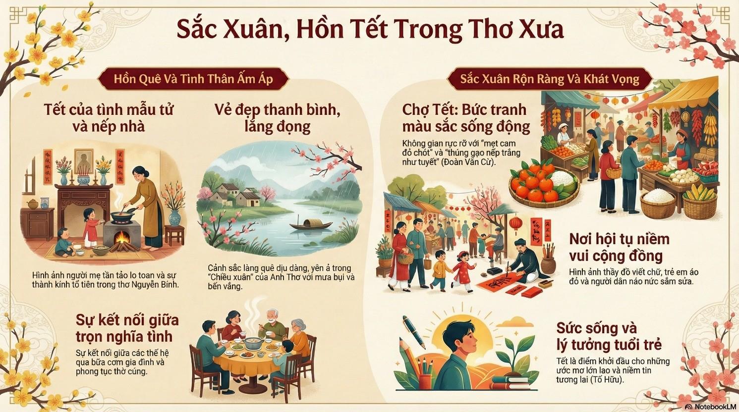 Sắc xuân, hồn Tết trong thơ xưa