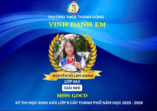 Tự hào học sinh vượt cấp đạt giải Nhì học sinh giỏi cấp Thành phố
