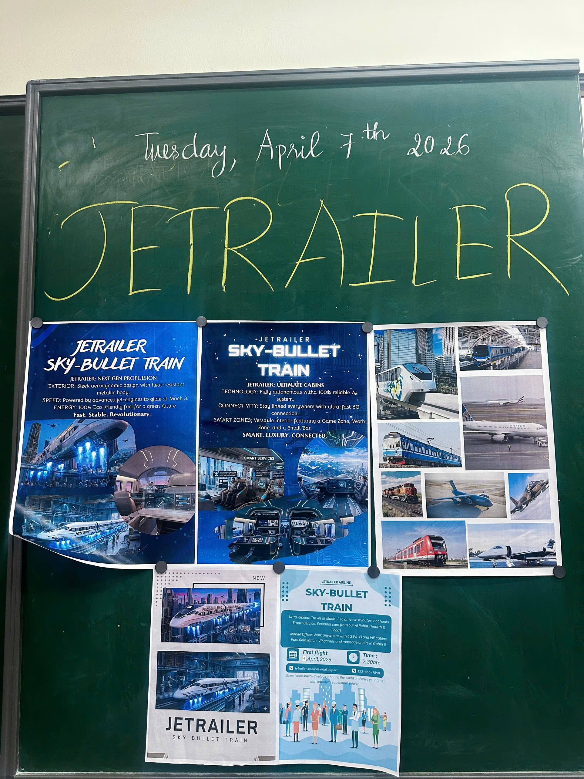 A green board with pictures of different types of images
Description automatically generated